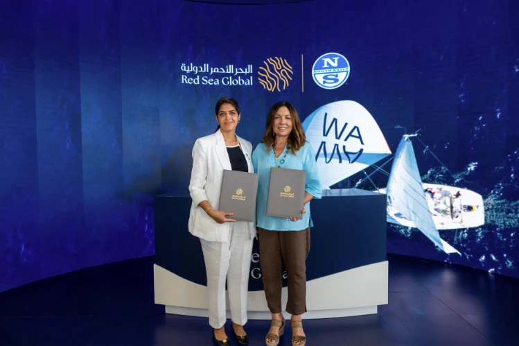 A signing ceremony between Red Sea Global and North Sails Apparel took place at the grand finale of the Ocean Race in Genoa, where RSG is the Regenerative Project Partner (RSG)