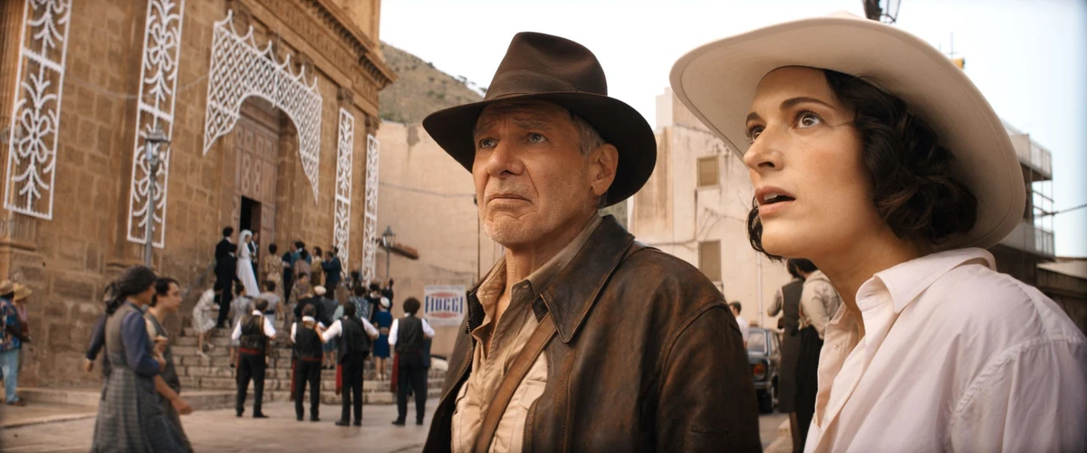 Harrison Ford and Phoebe Waller-Bridge in ‘Indiana Jones and the Dial of Destiny.’ (Getty Images)