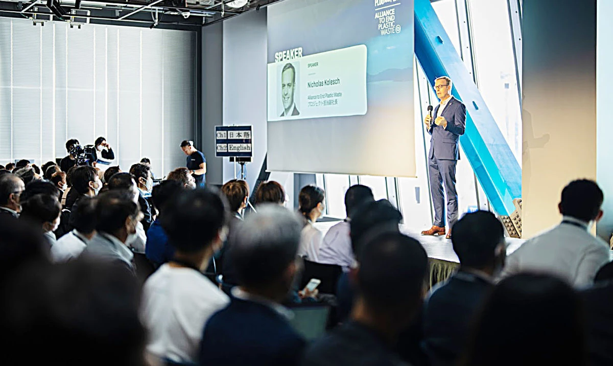Nicholas Kolesch, VP of projects for the Alliance, speaks at an event.