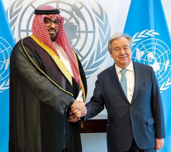 Saudi economy minister meets UN chief in New York