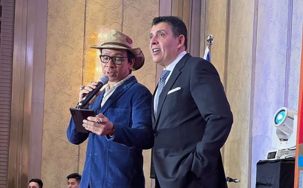 Egyptian Ambassador to the Philippines Ahmed Shehabeldin, right, during an Egypt National Day event in Metro Manila on July 19, 2023. (AN Photo)
