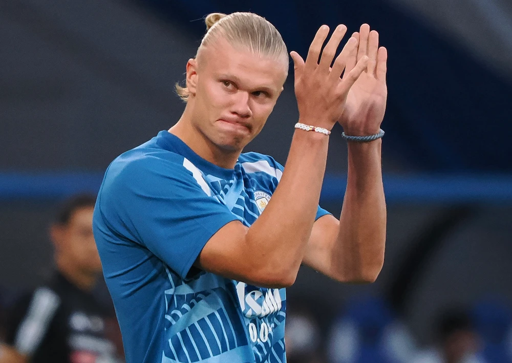 Elite agencies have earned tens of millions of dollars from transfers for players like Erling Haaland (pictured) and Paul Pogba, and FIFA has said agents earned $622 million from international cross-border transfer deals in 2022. (File/AFP)