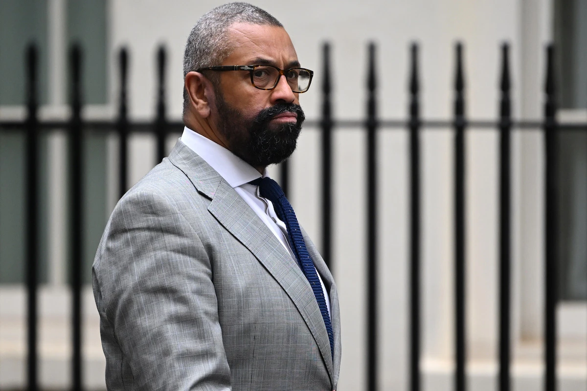 UK Foreign Secretary James Cleverly arrives for a cabinet meeting at 10 Downing Street in central London. (File/AFP)