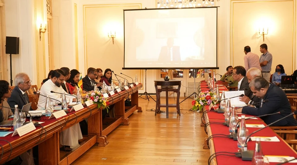 Egypt’s Assistant Minister for Asian Affairs Ayman Kamel and members of his delegation meet Sri Lankan foreign ministry officials in Colombo on July 19, 2023. (Embassy of Egypt in Colombo)