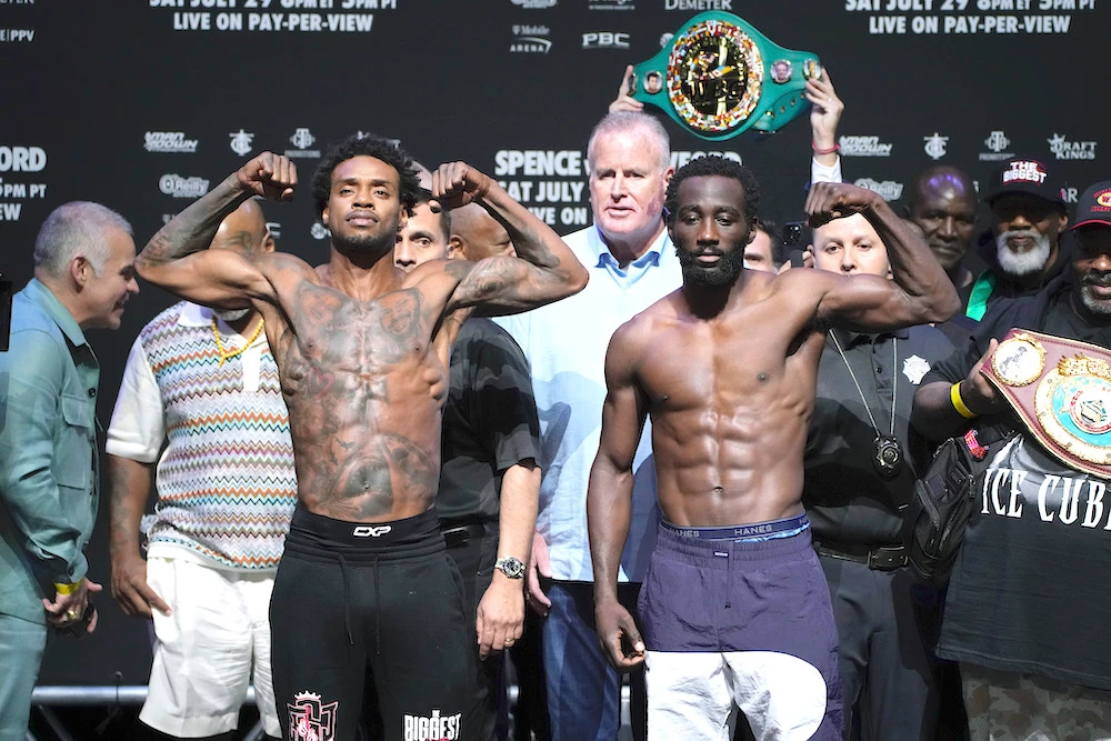 Spence, Crawford make weight for welterweight unification showdown