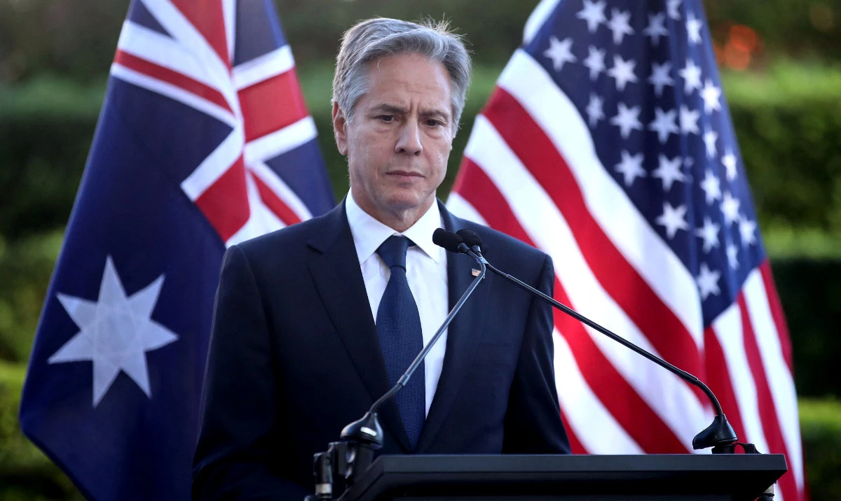 US Secretary of State Antony Blinken speaks during a press conference at Queensland Government House in Brisbane on July 29, 2023. (AFP)
