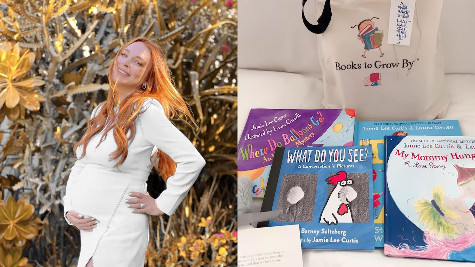 Curtis gifted Lohan’s new bundle of joy around 10 books that she wrote herself. (Instagram)
