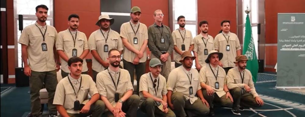 The first batch of graduates of the Scouts Elite program, organized by the King Salman bin Abdulaziz Royal Reserve Development Authority (KSRNR) in cooperation with the University of Tabuk. (KSRNR)