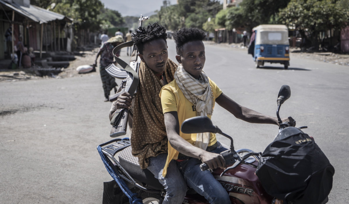 Members from Amhara militia are seen in Shewa Robit, Ethiopia. (AFP file photo)