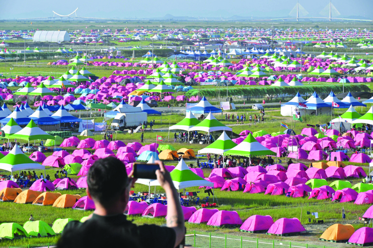 A general view shows the campsite of the World Scout Jamboree in Buan, North Jeolla province — which is hosting 43,000 international participants — on Saturday. (AFP)