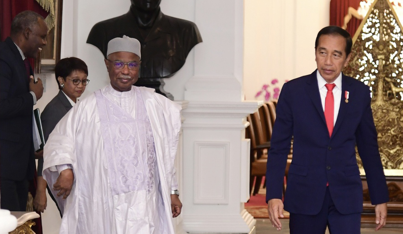 Secretary-General of the OIC Hissein Brahim Taha meets with Indonesian President Joko Widodo in Jakarta on Monday. (Supplied)