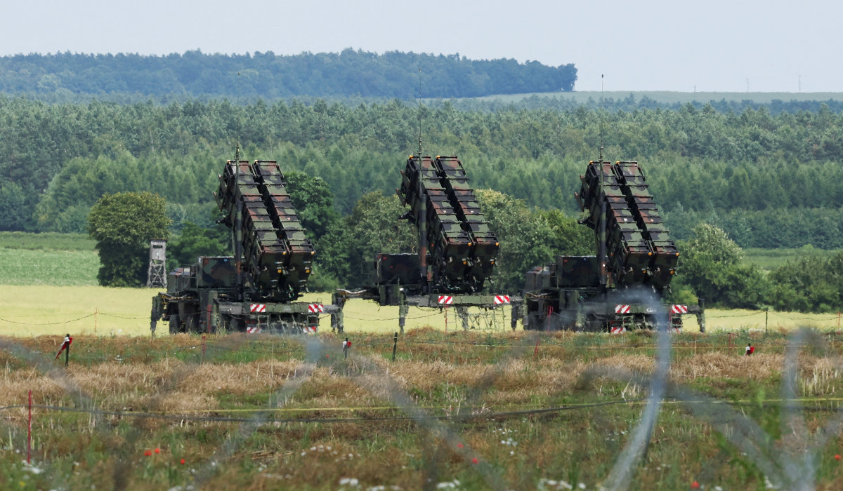 German Patriot air defence system units are seen at the military base, during German Defence Minister Boris Pistorius' visit, near Zamosc, Poland July 3, 2023. (REUTERS)