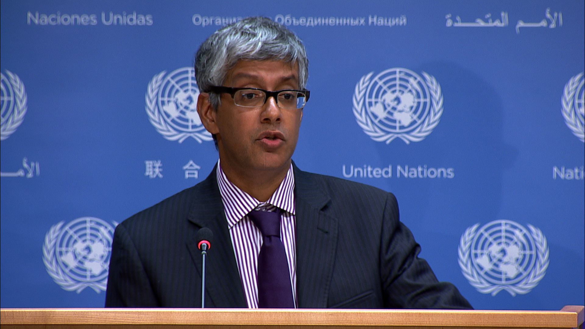 UN spokesperson Farhan Haq. (Screenshot/UNTV)