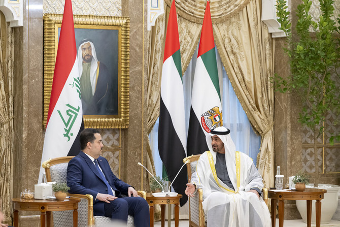 UAE’s President Sheikh Mohamed Bin Zayed met with Mohammed Shiaa’ Al Sudani, Iraq’s prime minister in February 2023. (WAM)