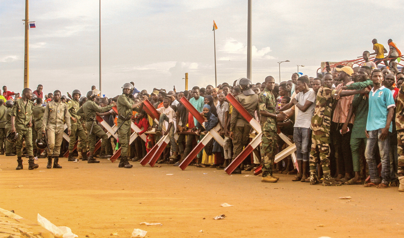 Supporters of Niger’s junta during a demonstration in the capital city Niamey. The July 26 coup in the African country is seen as a major blow to many Western nations. (Reuters)