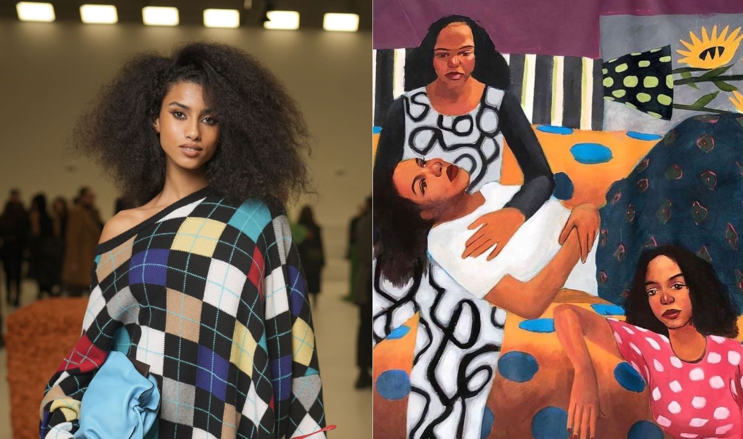 Dutch Moroccan Egyptian model Imaan Hammam took to social media to promote artists from the MENA region. (Getty Images/Instagram)