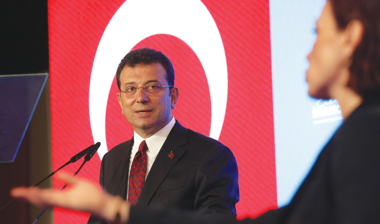 Istanbul Mayor Ekrem Imamoglu speaks in Istanbul on Tuesday. (Reuters)