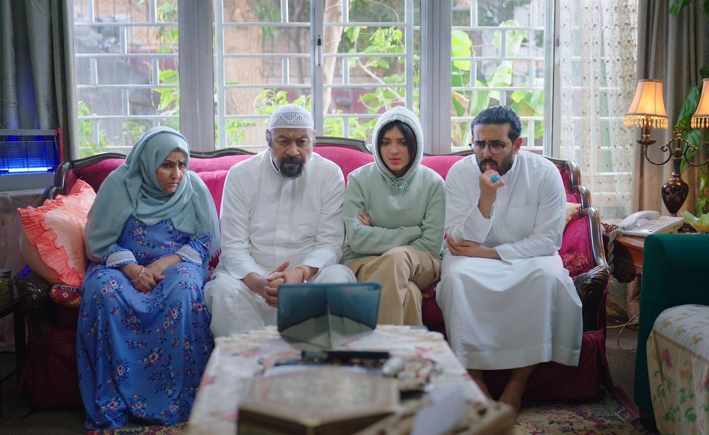 Naimah Ahmad, Mohammed Bakhash, Joud Alsufyani and Alhashimi Alfaisal in ‘Tahir’s House.’ (Netflix)