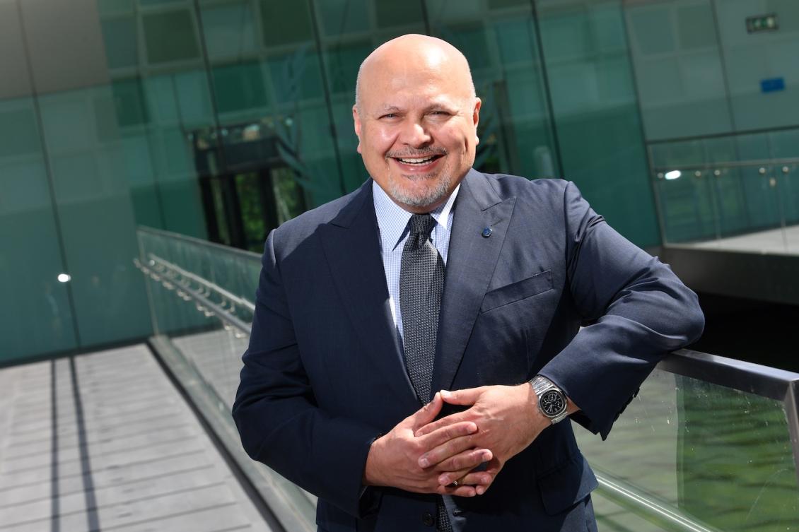 Chief prosecutor of the International Criminal Court Karim Khan poses for a picture at the ICC headquarters in The Hague. (File/AFP)