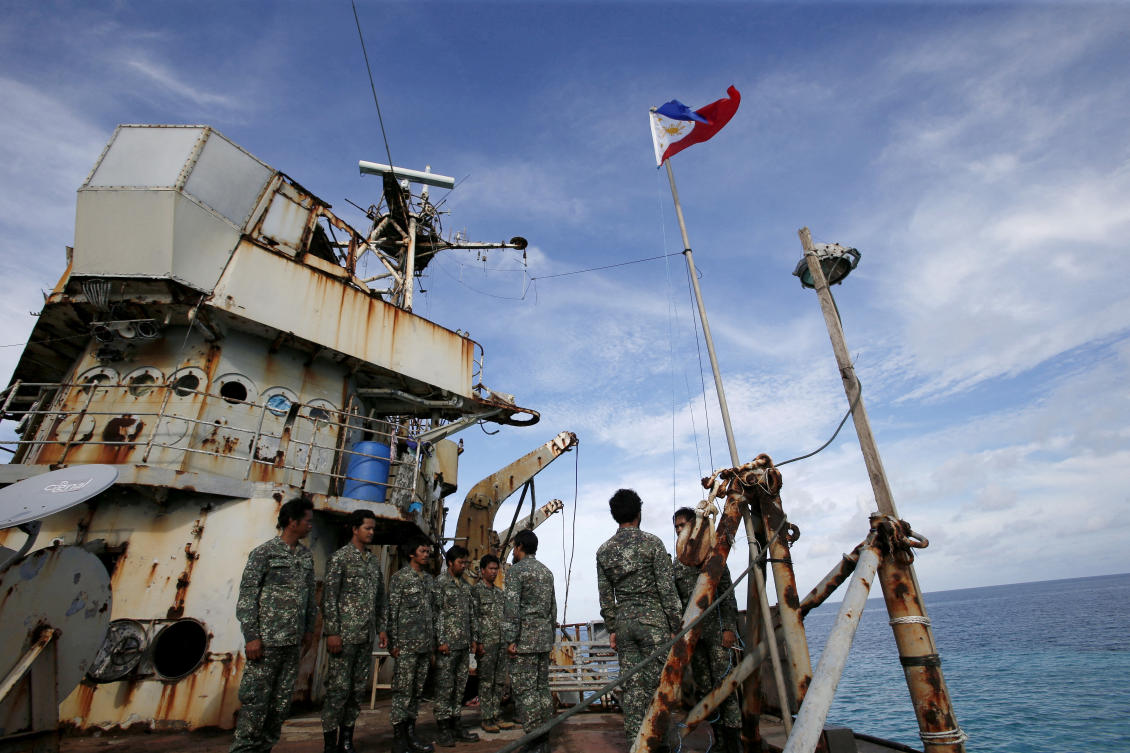 The Philippines intentionally grounded the warship BRP Sierra Madre in 1999 as part of its sovereignty claim to the Second Thomas Shoal, which lies within its 200-mile exclusive economic zone. (Reuters)