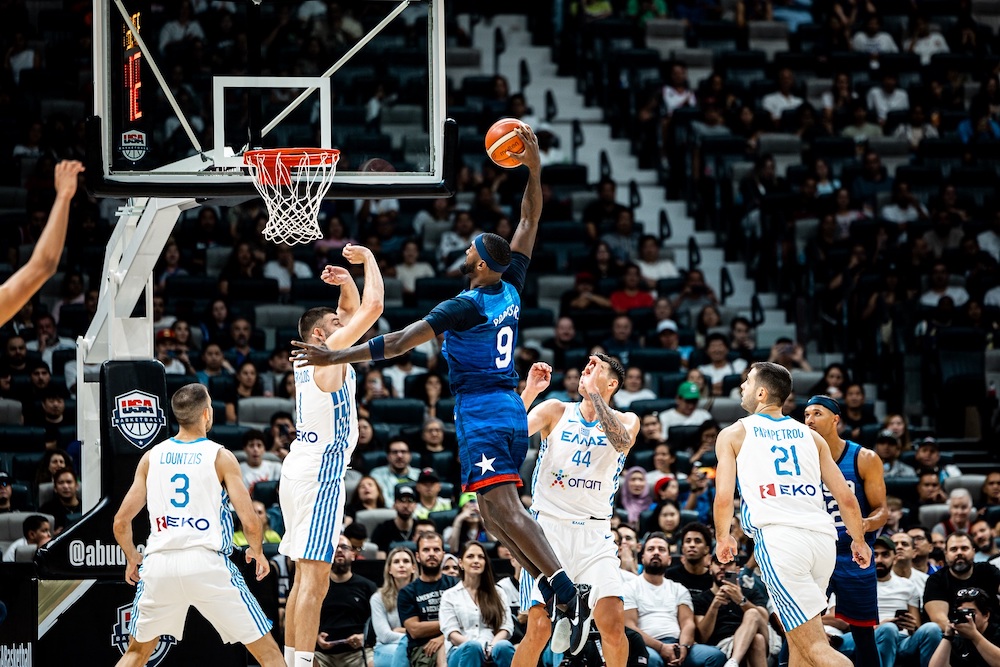 Action from the USA’s win over Greece in Abu Dhabi. (DCT)
