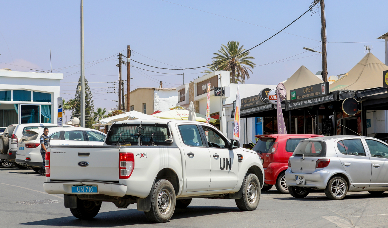 A tense calm held in Cyprus after the United Nations accused Turkish Cypriot forces of assaulting peacekeepers attempting to block construction of a road in the buffer zone. (AFP)
