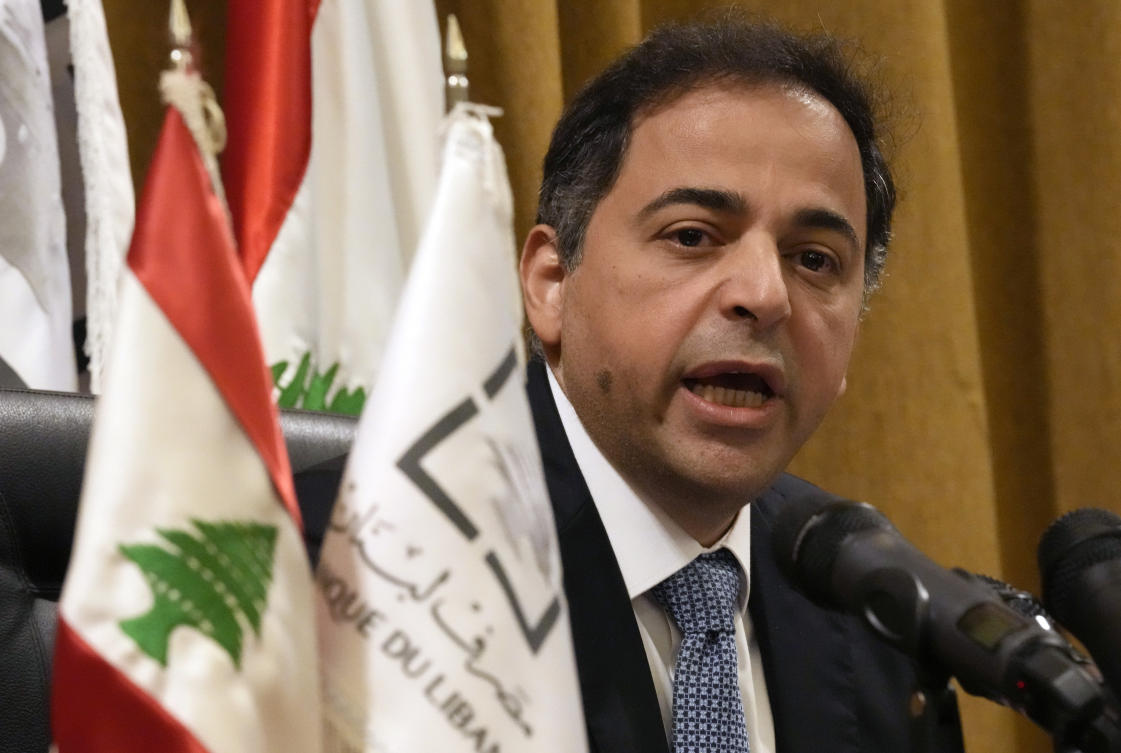 Lebanon’s acting central bank governor Wassim Mansouri on Friday called on leaders to undertake urgent financial reforms. (AP)