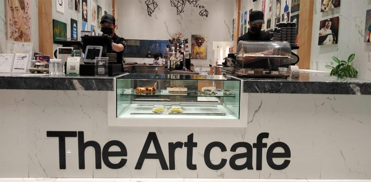 The owner’s passion for art inspired them to launch the cafe with an in-house gallery. (Photo by Haifa Alshammari)