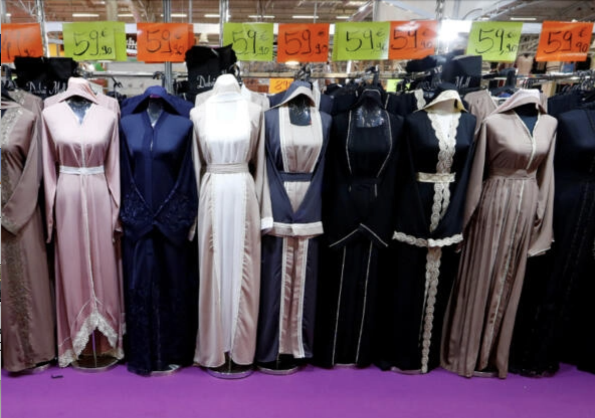 Abayas are seen on sale at an annual meeting of French Muslims, the cultural event organized by the Union of Islamic Organizations of France, near Paris. (File/Reuters)
