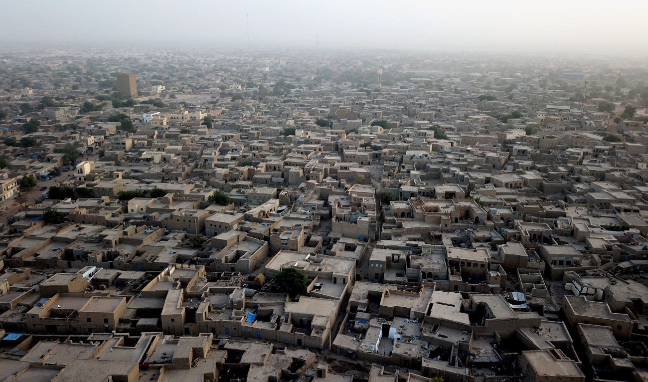 An aerial view shows a general view of Timbuktu in Mali, on January 16, 2020. (AFP/File)