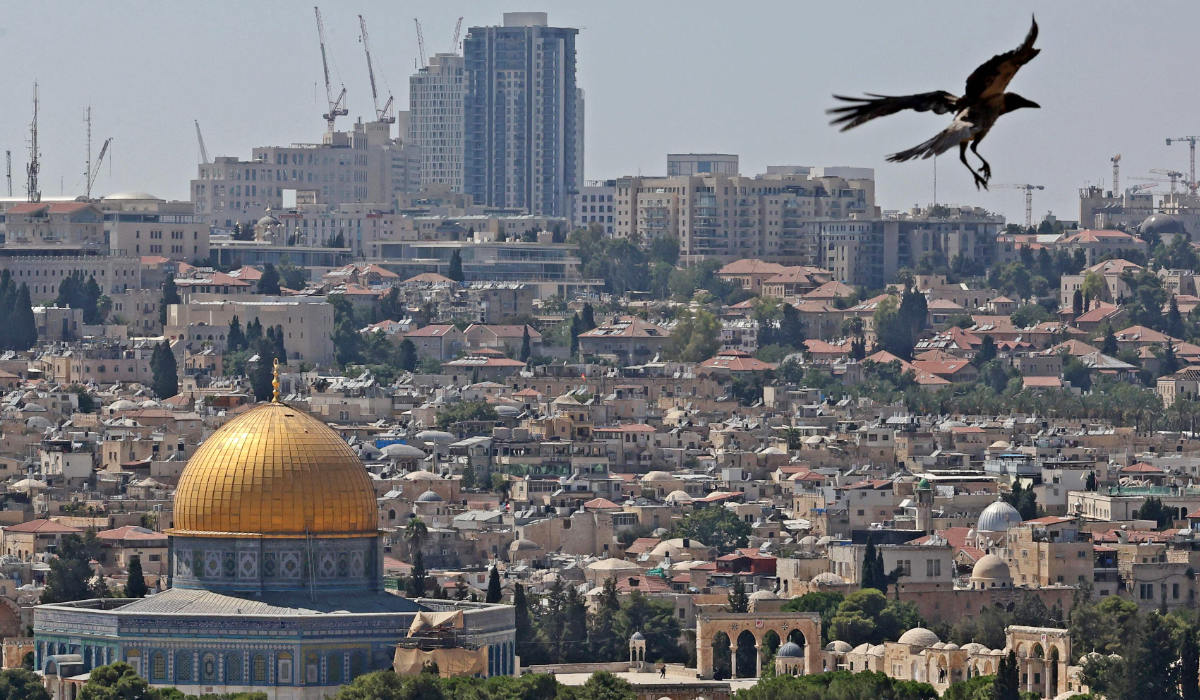 This picture taken from the Mount of Olives shows a view of the Al-Aqsa Mosque compound and its Dome of the Rock in Jerusalem's Old City on August 25, 2023. (AFP)