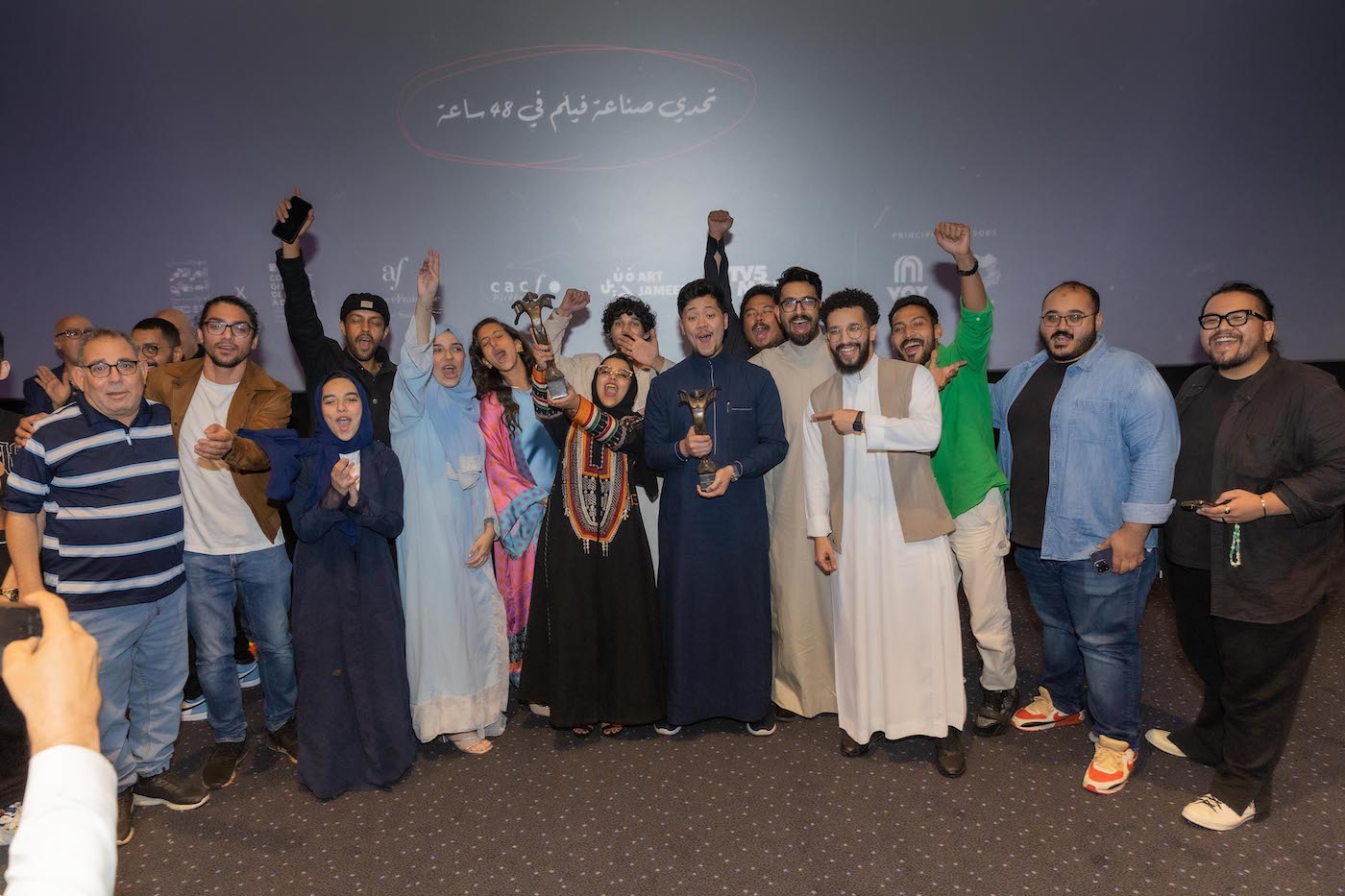 Two young Saudi film directors have been presented with trophies for winning the Red Sea Film Foundation’s third “48Hr Film Challenge.” (AN photo/Mohammed Almanea)