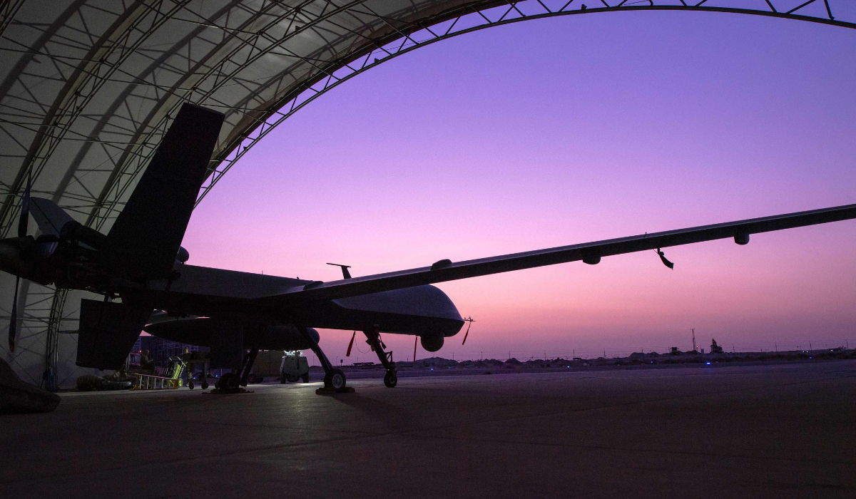 After the arrival of the Russian planes, the drones “changed their direction of flight and left the areas where aerial reconnaissance was being conducted,” the ministry added. (AFP file photo)