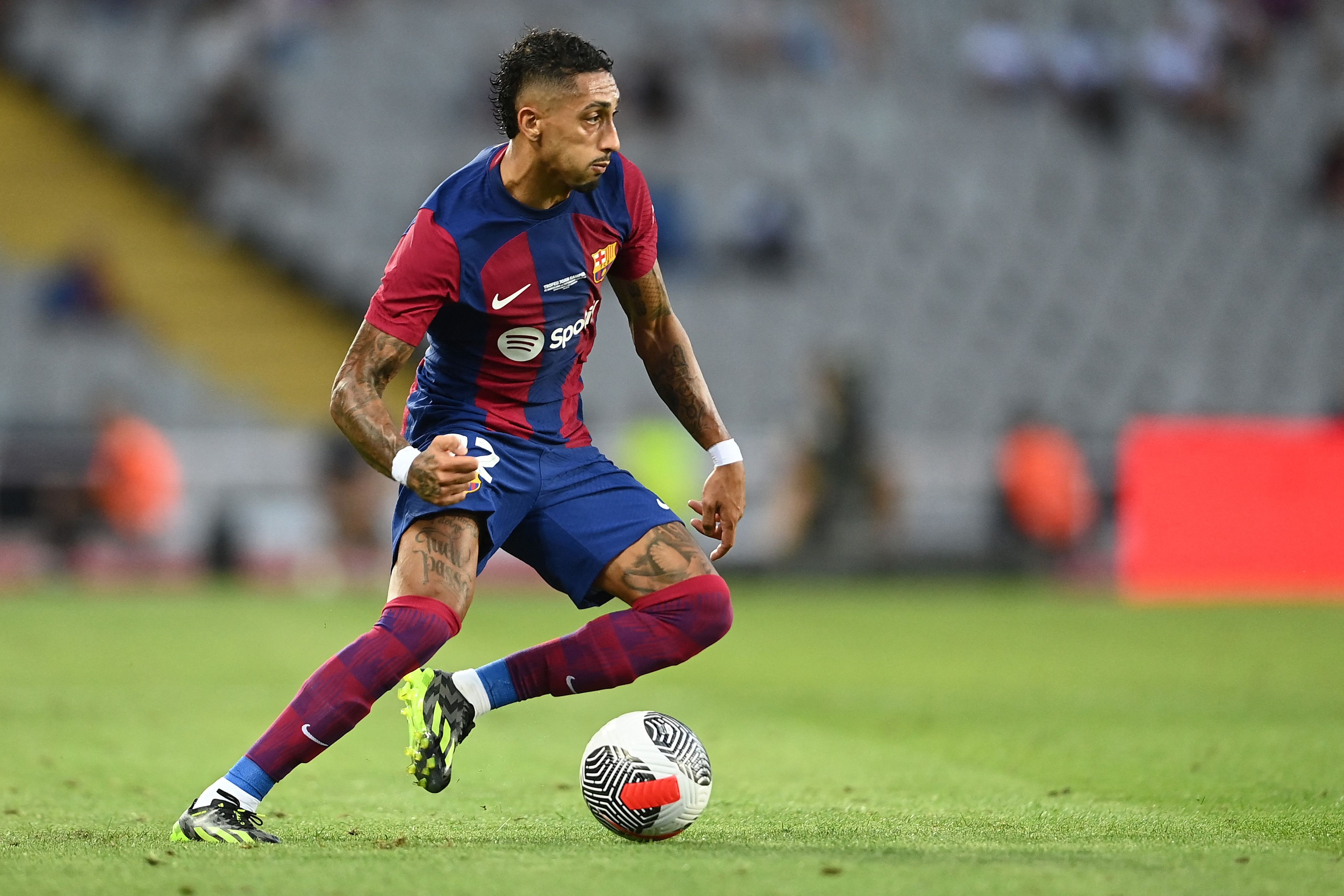 FC Barcelona forward Raphinha (pictured) will replace Real Madrid's injured Vinicius Junior in Brazil's squad for the start of the South American qualifiers for the 2026 World Cup, the Brazilian Football Confederation (CBF) announced on Tuesday. (AFP)