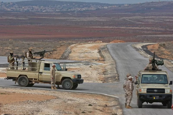 Jordanian Army soldiers patrol the border with Syria to prevent drug trafficking. (AFP)