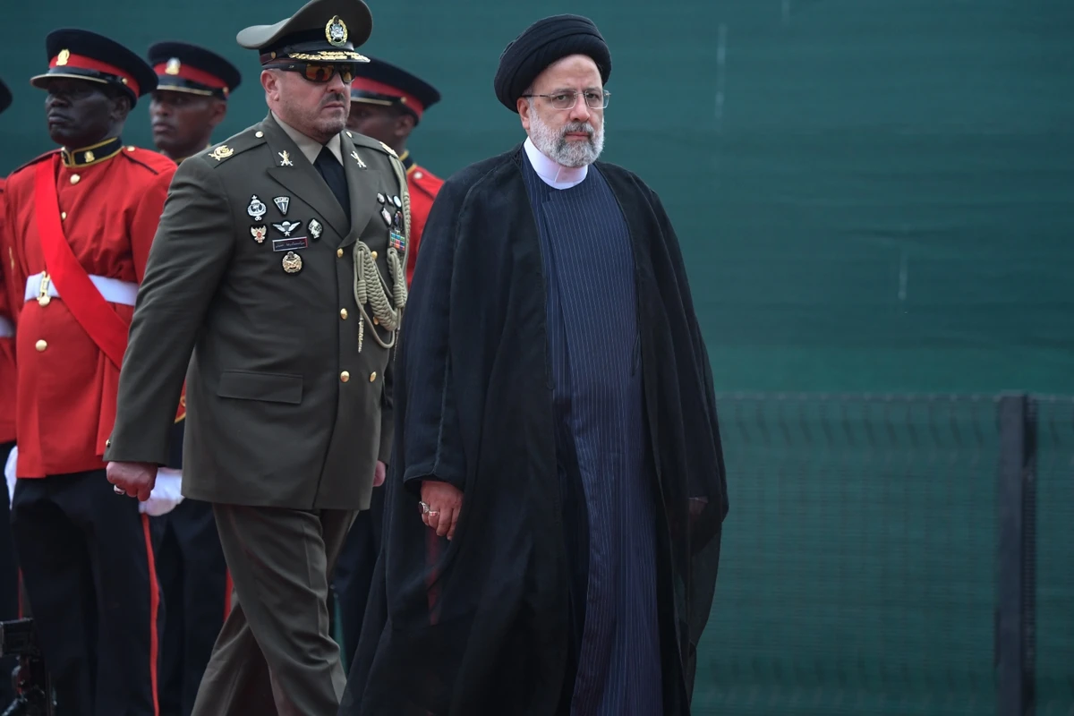 Iranian President Ebrahim Raisi (R) pictured during his state visit at the State House in Nairobi. Jul. 12, 2023 (File/AFP)
