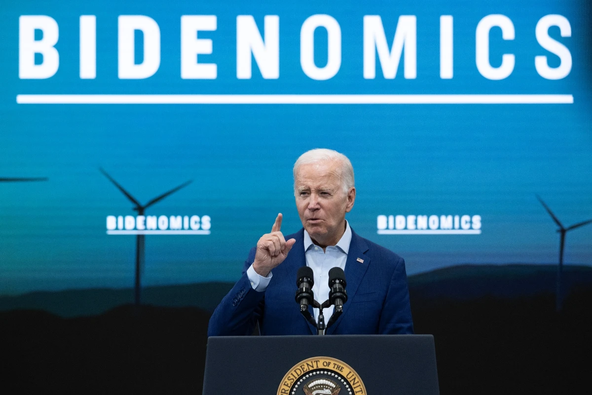 US President Joe Biden and his advisers have started promoting “Bidenomics” as a key message in his reelection campaign (AFP)