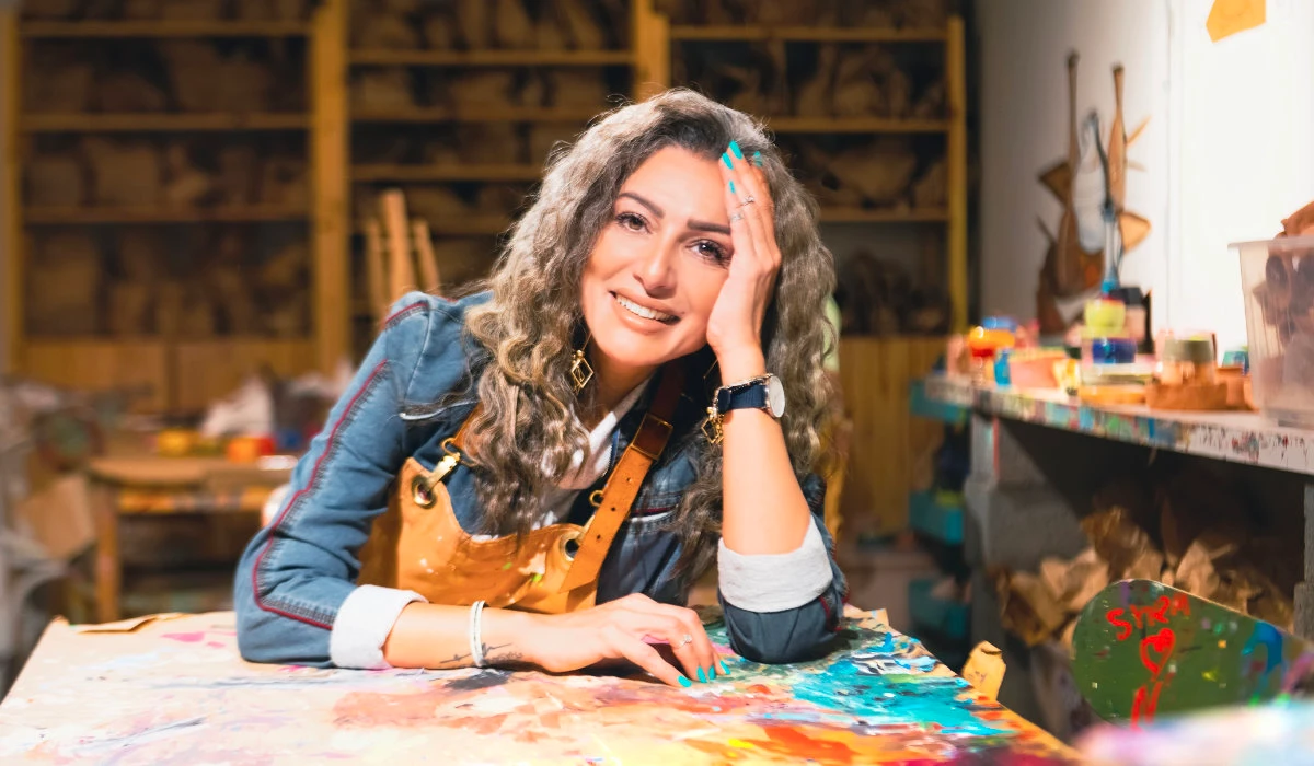 Saudi artist Ghadeer Hafez is known for paintings that feature bold compositions and colors with an aesthetic and intellectual appeal. (Supplied)