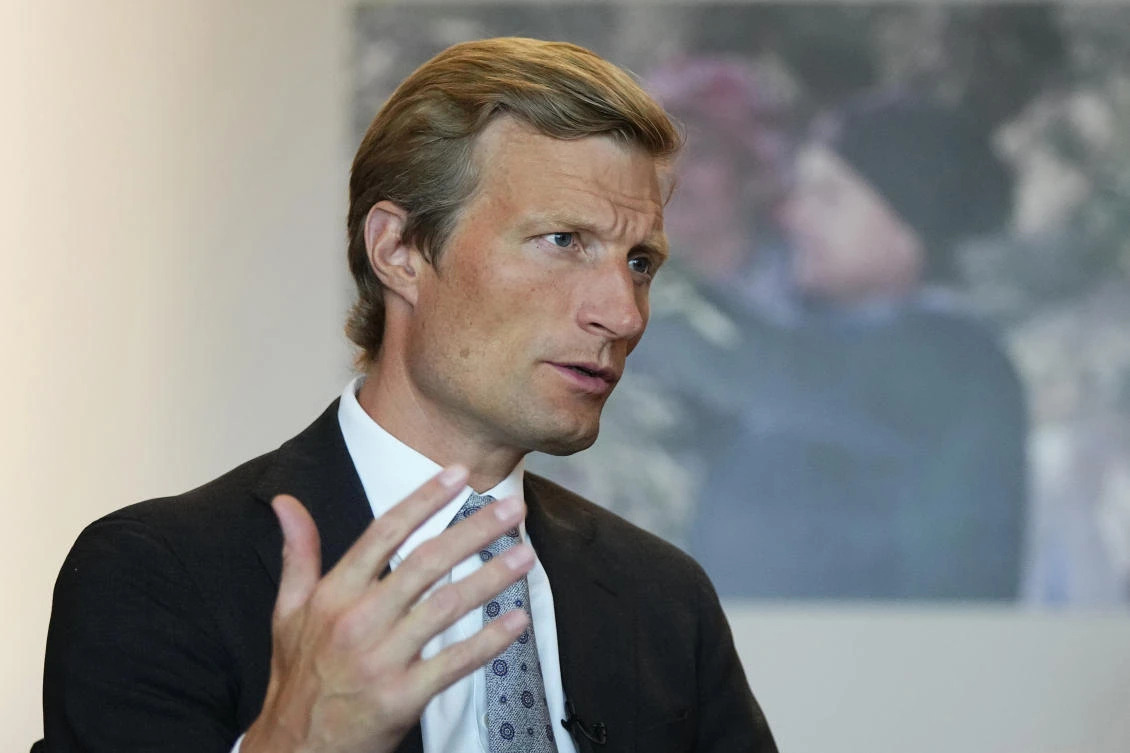 Carl Skau, deputy executive director of the UN World Food Program (WFP), speaks during an interview with The Associated Press in Beirut on Aug. 1, 2023. (AP)