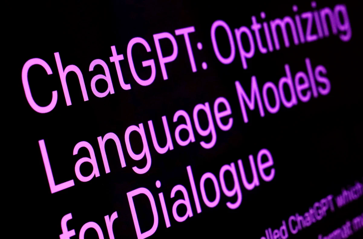 Text from the ChatGPT page of the OpenAI website is shown in this photo, in New York, Feb. 2, 2023. (AP)
