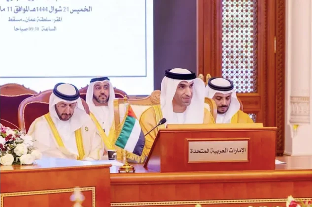 GCC Secretary-General Jassim Muhammad Al Budaiwi at the meeting (UAE Ministry of Economy)