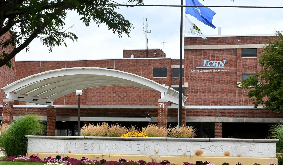 Manchester Memorial Hospital is seen Friday, Aug. 4, 2023 in Manchester, Conn. (AP)
