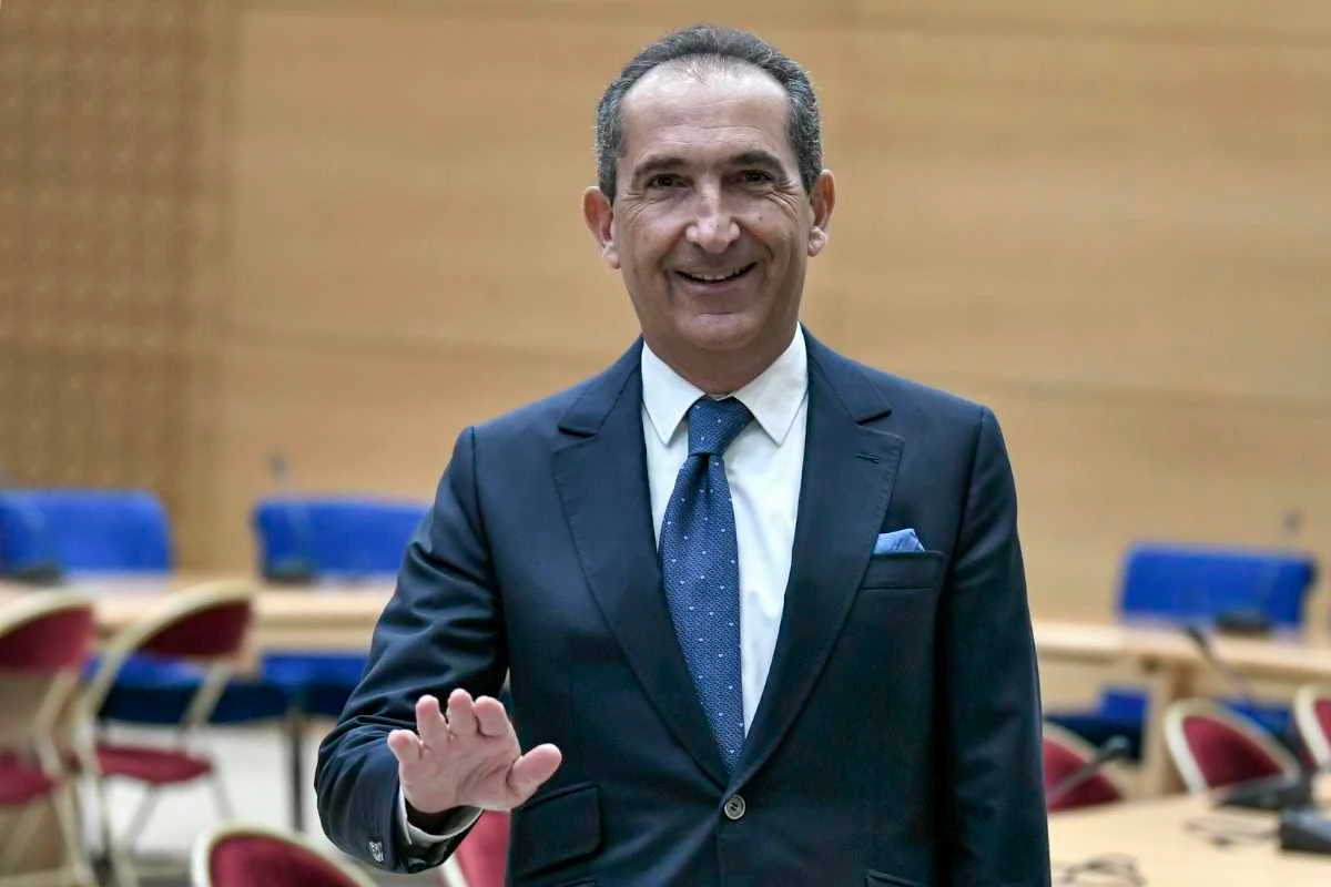 French telecom and media group Altice president Patrick Drahi arrives for a hearing before a parliamentary commission on media concentration at the French Senate in Paris on February 2, 2022. (AFP)