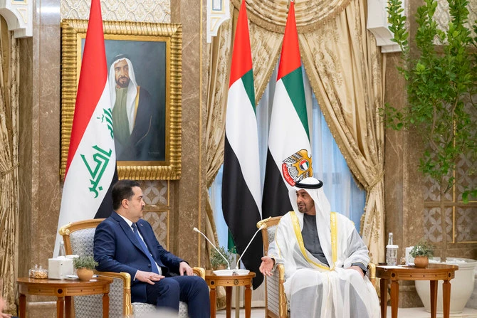 UAE’s President Sheikh Mohamed Bin Zayed met with Mohammed Shiaa’ Al Sudani, Iraq’s prime minister in February 2023. (WAM)