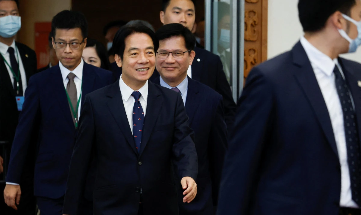 Taiwan's Vice President William Lai arrives at Taoyuan International Airport before his departure to the United States for a stopover in New York on his way to Paraguay, in Taoyuan, Taiwan August 12, 2023. (Reuters)