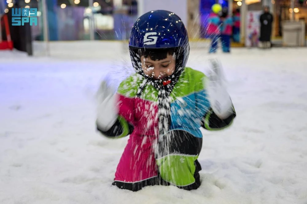 Snow City in Riyadh is a popular year-round entertainment destination, offering a range of 13 snow games in a spacious area that can accommodate up to 600 visitors. (SPA)