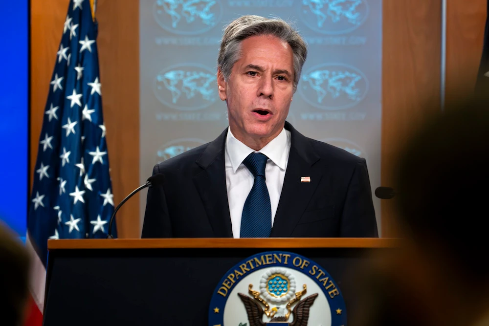 Secretary of State Antony Blinken speaks during a media briefing at the State Department, Tuesday, Aug. 15, 2023, in Washington. (AP)