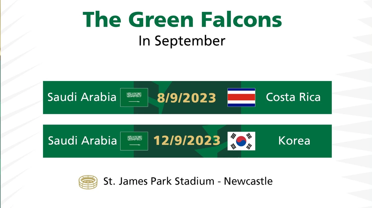 Saudi national football team is set to play two friendlies. Credit: @SaudiNT_EN