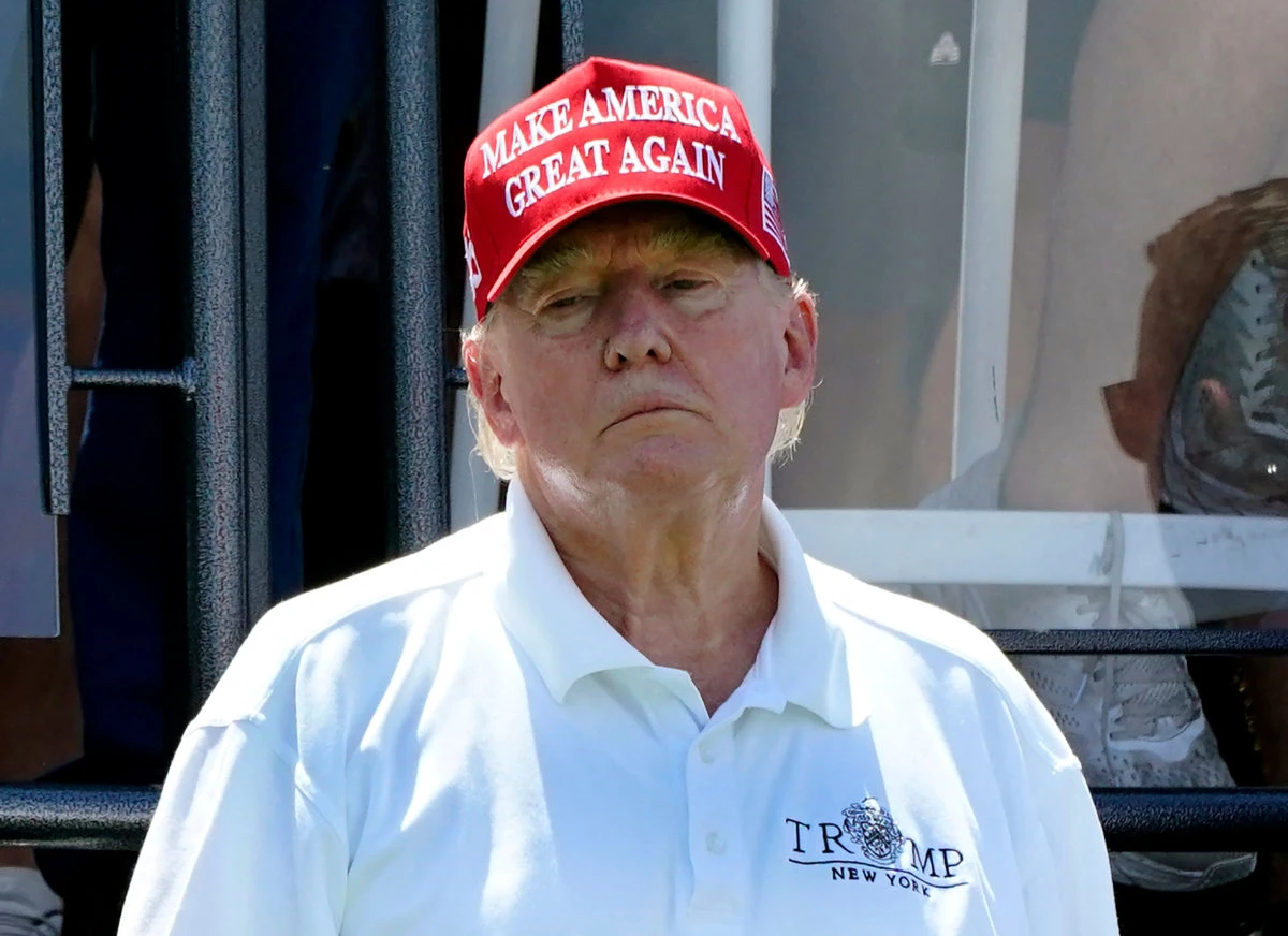 Former US President Donald Trump attending a golf event in Bedminster, New Jersey, on August 13, 2023. (AFP / File)