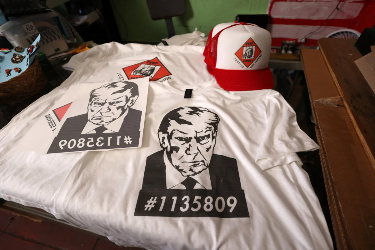 Divided US embraces Trump mug shot merchandise
